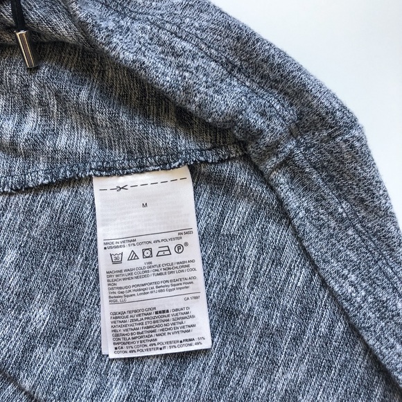 BANANA REPUBLIC Sleeveless Heathered Gray Blouse, Cinched Hem - Picture 3 of 3